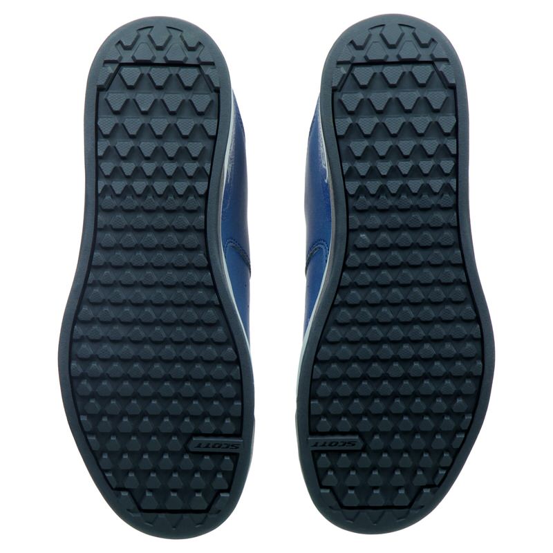 Sohlenprofil des Scott Sport Volt Schuhs in Matt Blau/Schwarz, mit Sticki Rubber und dreieckigem Profil.