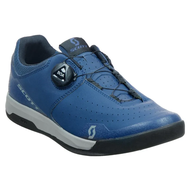 Blau-schwarzer Scott Sport Volt Fahrradschuh mit BOA-Verschluss.