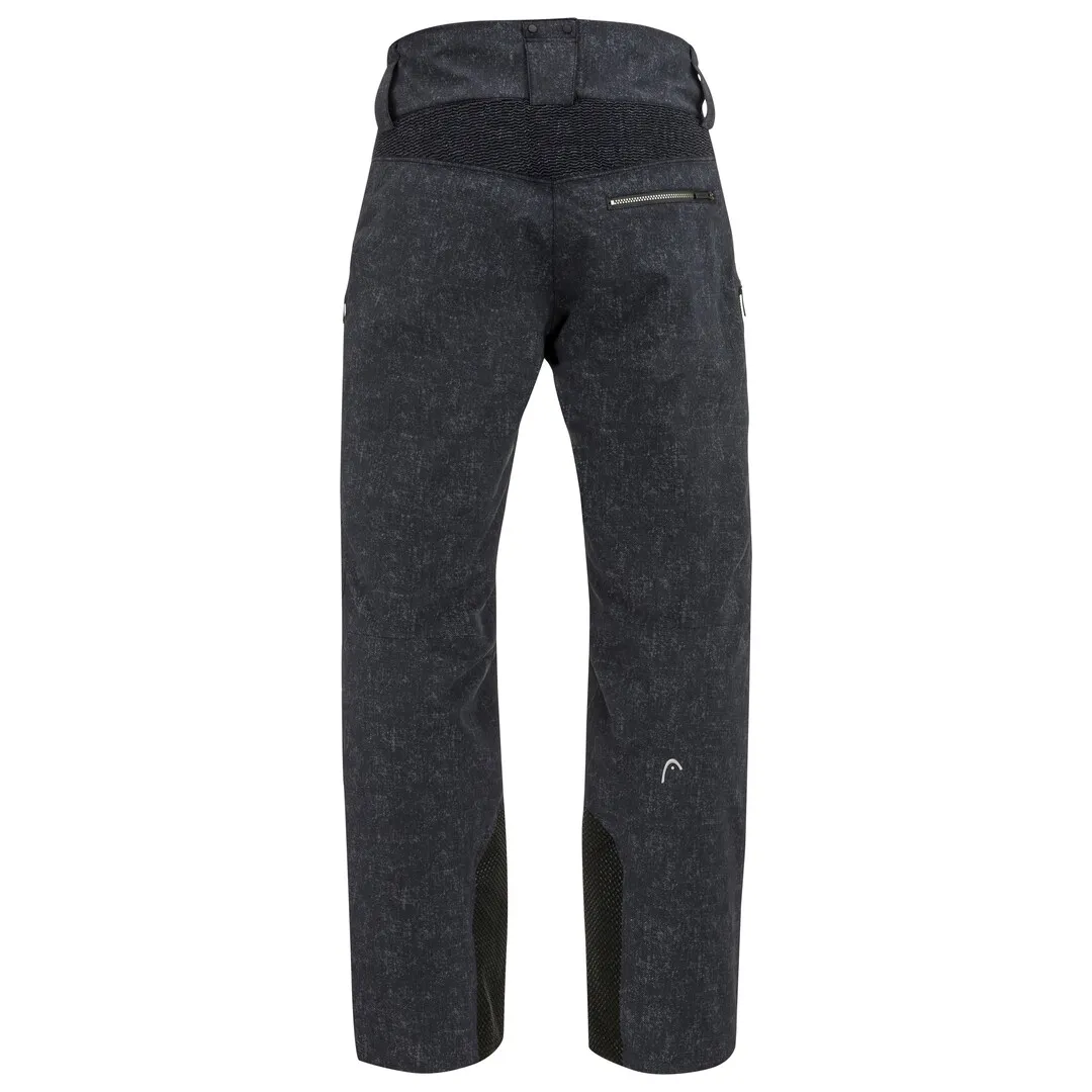 Dunkelgraue Head Rebels Herren Hose von hinten mit Reißverschlusstasche und dunklen Stoffeinsätzen am Beinabschluss.
