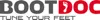 Logo "BOOT DOC" in Grau und Rot, darunter der Slogan "TUNE YOUR FEET" in Grau.