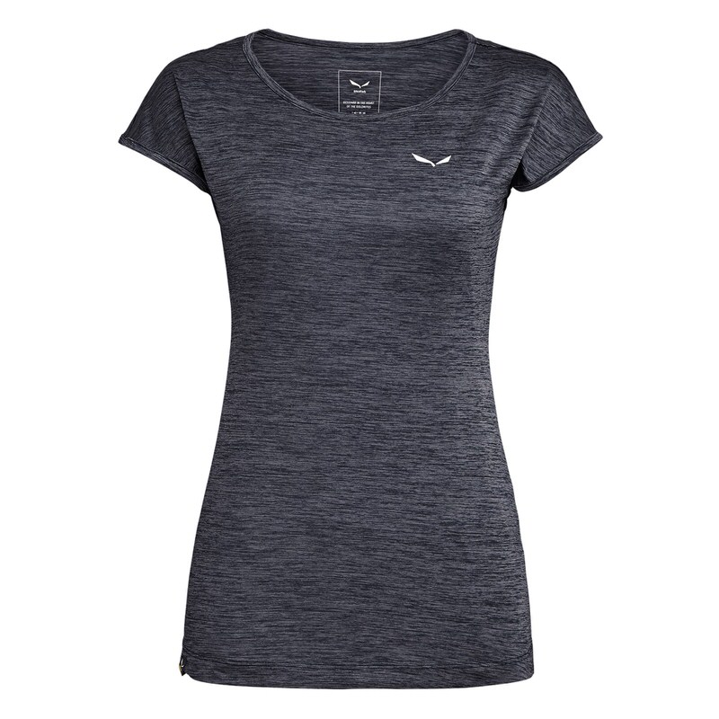 Salewa Puez Melange T-Shirt Marineblaues Salewa Puez Melange Dry Damen T-Shirt mit kurzem Arm und weißem Logo.