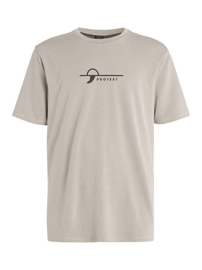 Surf T-Shirt mit Logo Kitoffwhite Surf T-Shirt mit Logo und abstrahiertem Surfboard-Motiv auf der Brust.