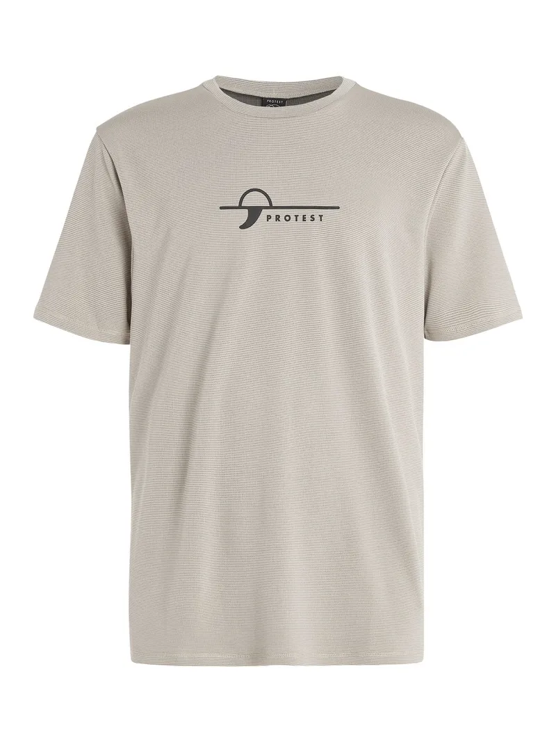 Kitoffwhite Surf T-Shirt mit Logo und abstrahiertem Surfboard-Motiv auf der Brust.