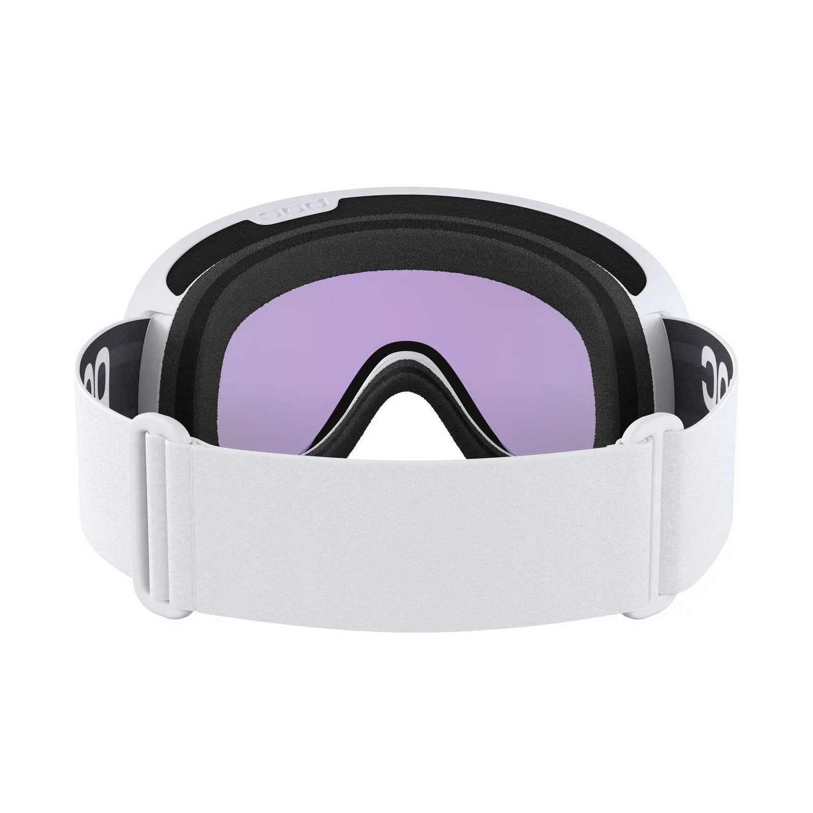 Frontansicht einer POC Retina Skibrille in Hydrogen White mit Partly Sunny Blue Linse.