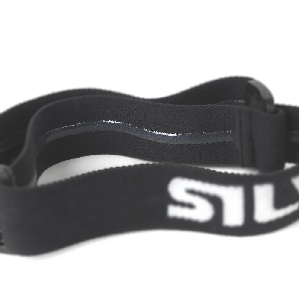 Detailaufnahme des schwarzen, rutschfesten Stirnbandes der Silva Scout 3 Stirnlampe.