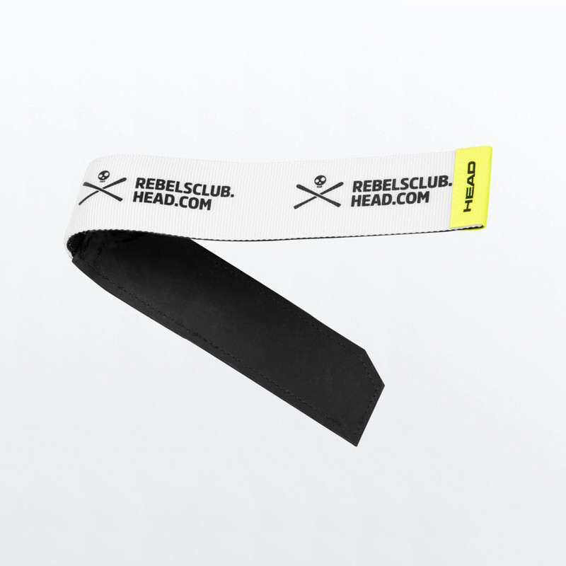 Head Rebels Skifix in Gelb-Weiss mit Logo und schwarzer Innenseite.