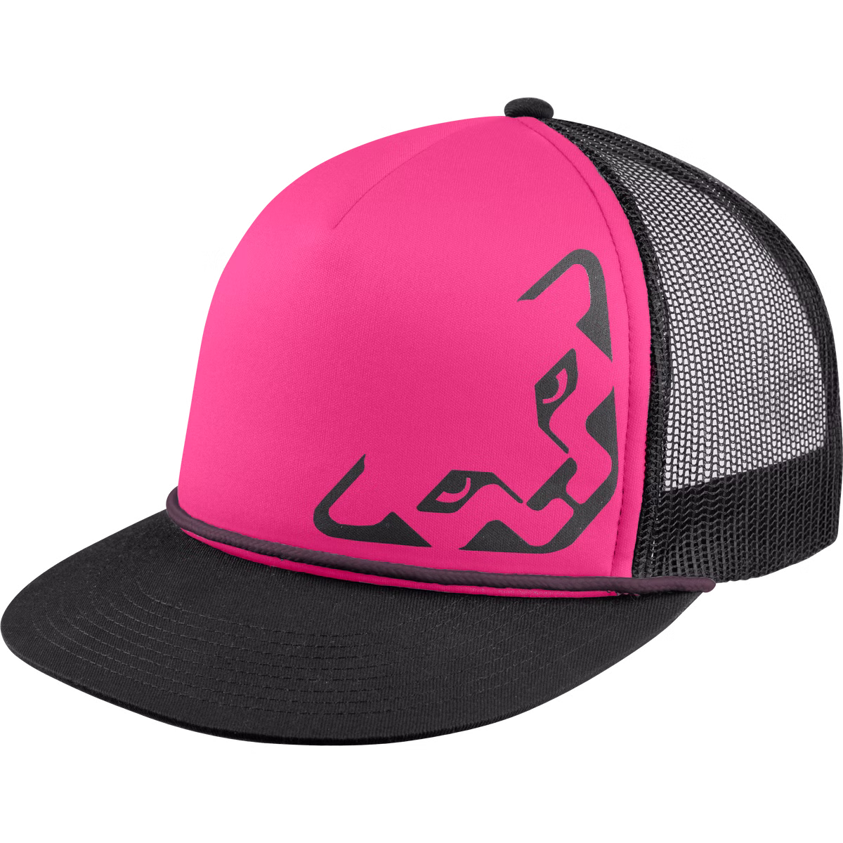 Pinke Dynafit Trucker Cap Pinke Dynafit Trucker Cap mit schwarzem Schirm, Mesh-Einsatz und Markenlogo als Aufdruck.