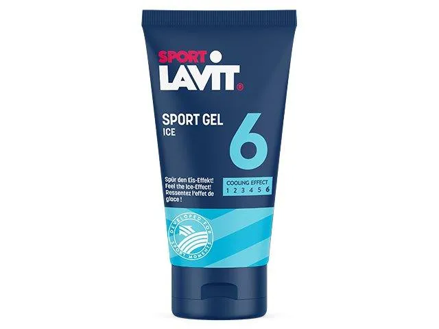 Blaue Tube Sport-Gel Ice mit der Zahl 6 für kühlenden Effekt.
