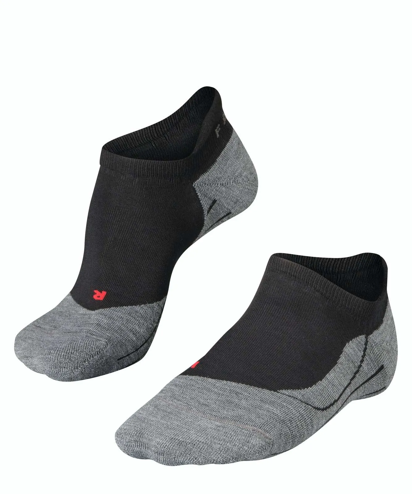 Zwei kurze, schwarze und graue Laufsocken für Herren im Set.