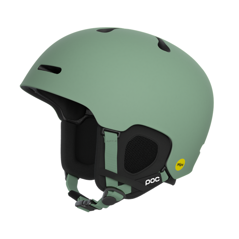 Gibbsite Green matter POC Fornix MIPS Helm mit Belüftung und MIPS-Logo.