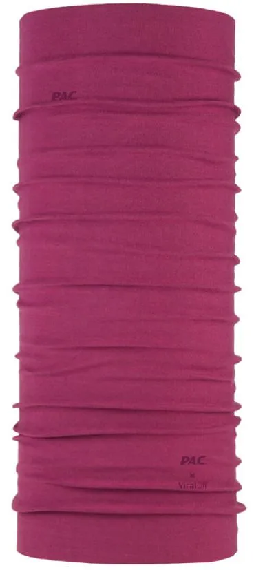 P.A.C. ViralOff Plum Schlauchtuch, lila, mit 'PAC' und 'ViralOff' Logo.