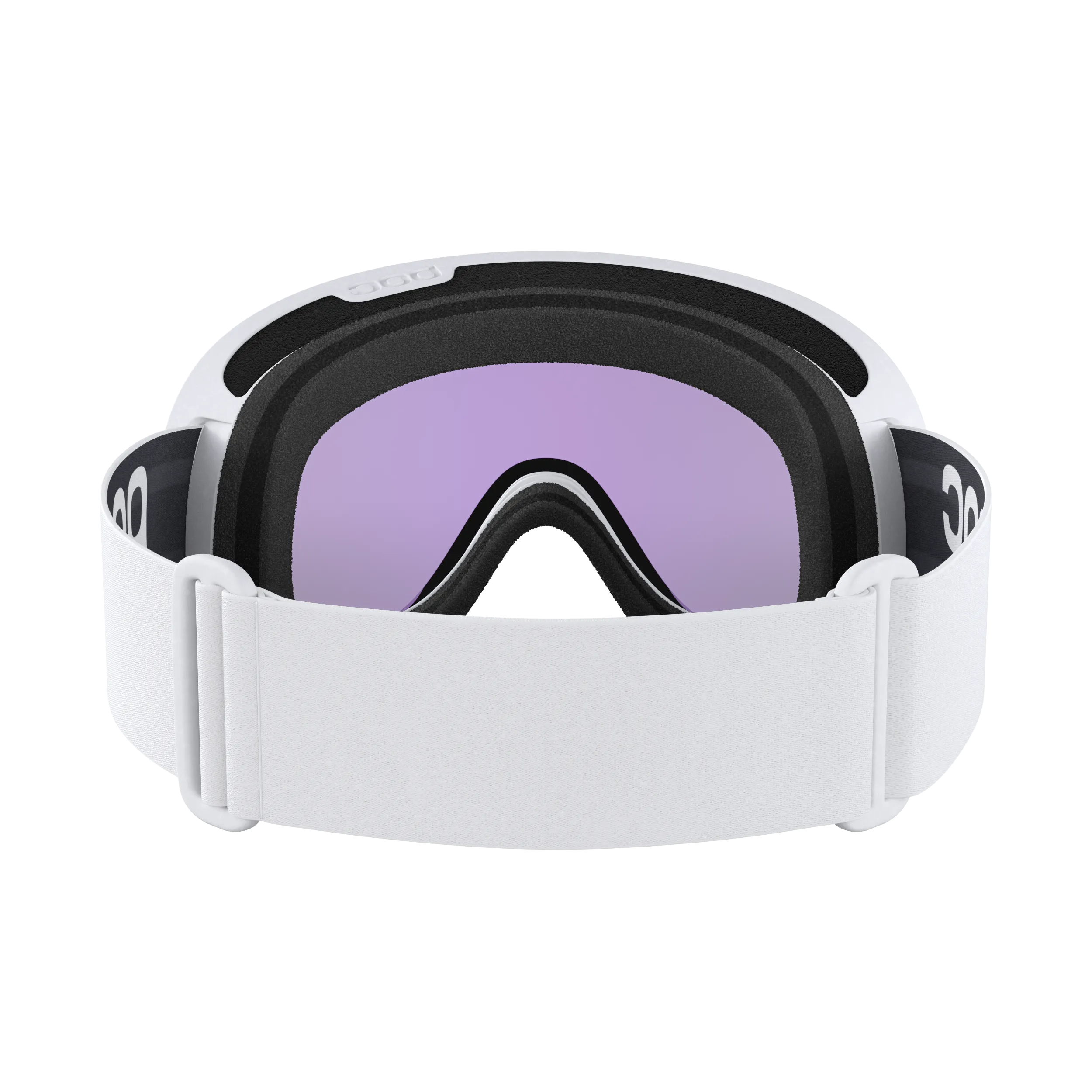 Frontansicht einer POC Retina Skibrille in Hydrogen White mit Partly Sunny Blue Linse.