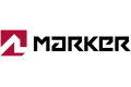 Logo von Marker mit rotem, quadratischem Symbol und schwarzem Schriftzug.