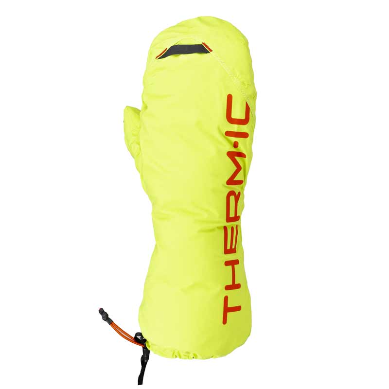 Gelbe Fäustlinge Therm-ic Gelber Therm-ic Mountain Ultra Warm Fäustling mit rotem Schriftzug seitlich.