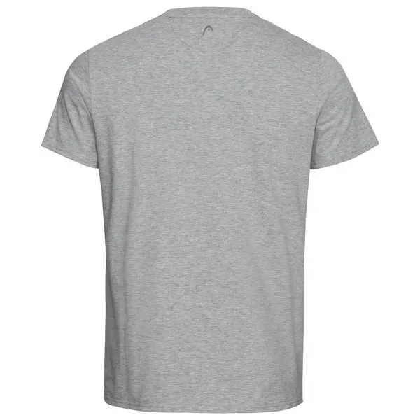 Rückansicht: Graues Head Race T-Shirt für Herren mit kleinem Logo am Nacken.