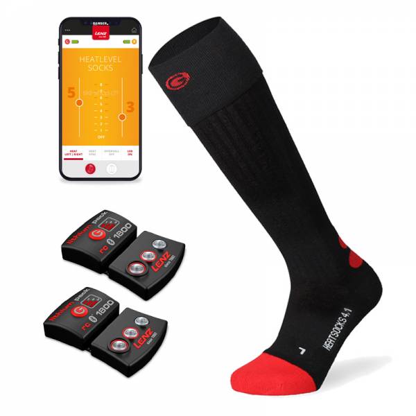 Beheizbare Socken Lenz Heat Sock 4.1 Toe Cap + RCB Lithium Set 